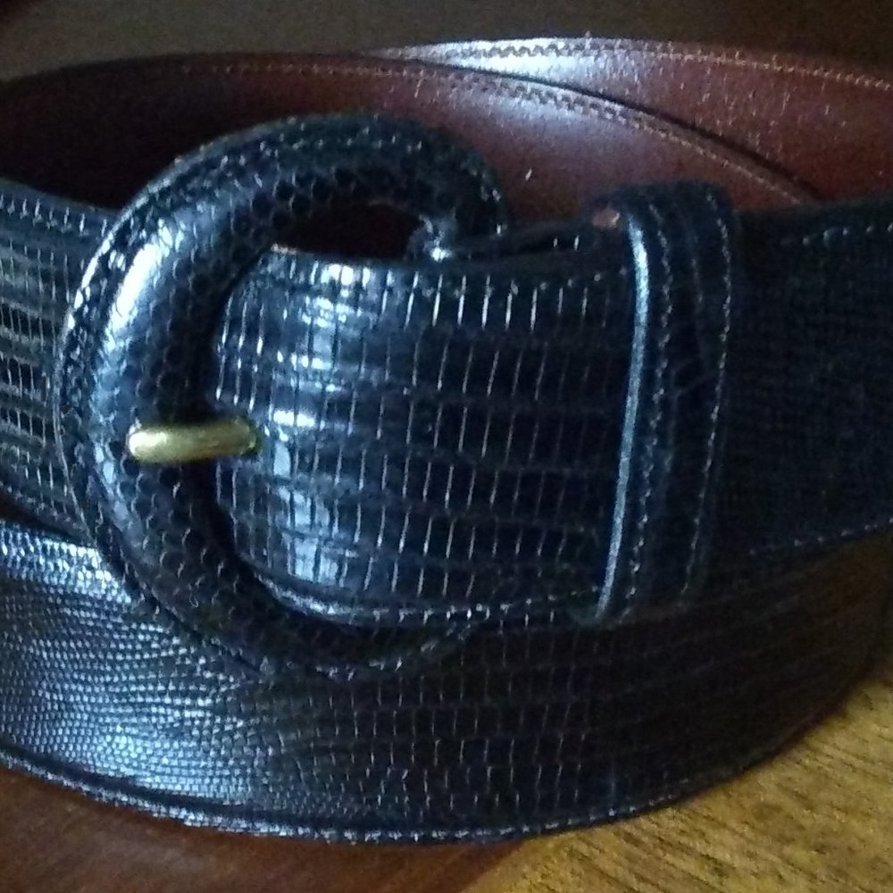 Vintage Ralph Lauren Black Lizard Belt